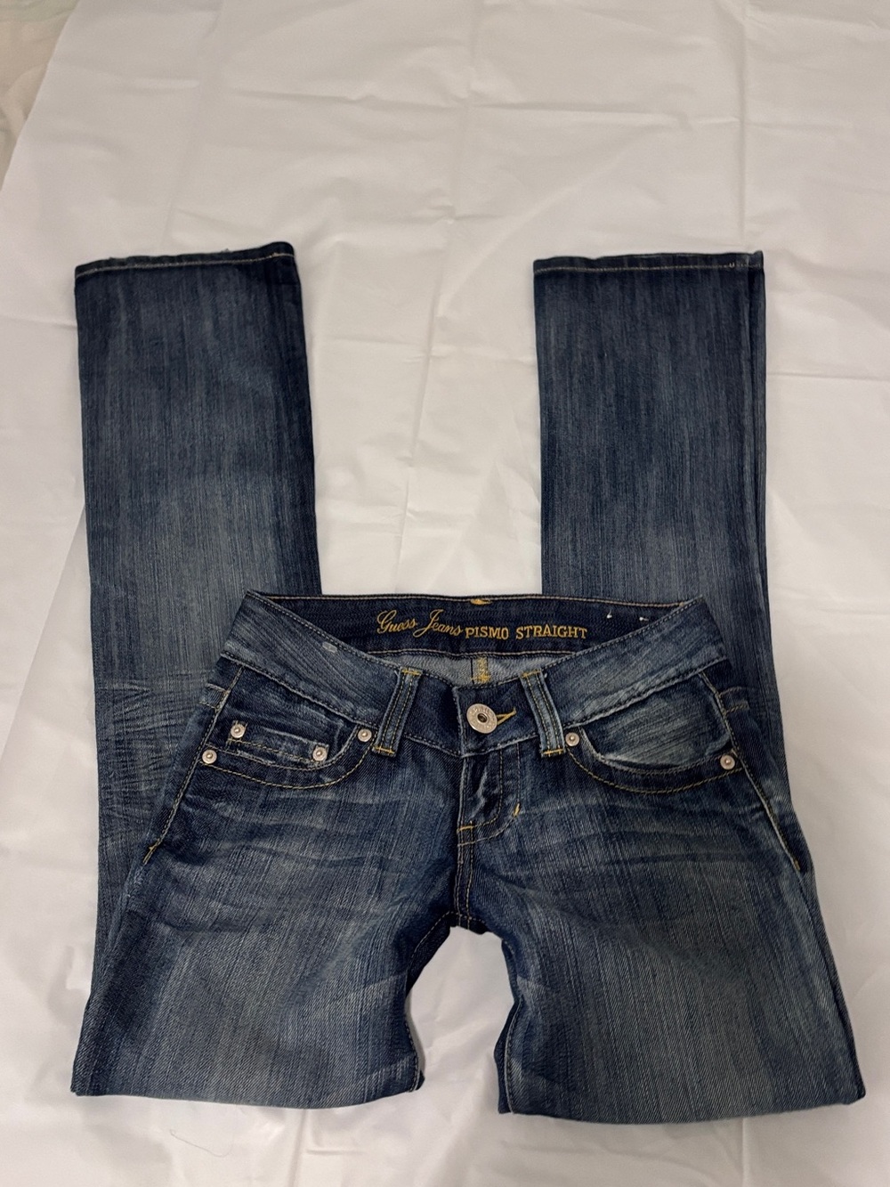 7 For All Mankind Straight-Leg Jeans in Dark Blue Denim